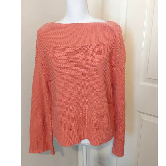 LOFT Sweater Pullover Woven Coral/Orange XS - Picture 1 of 4